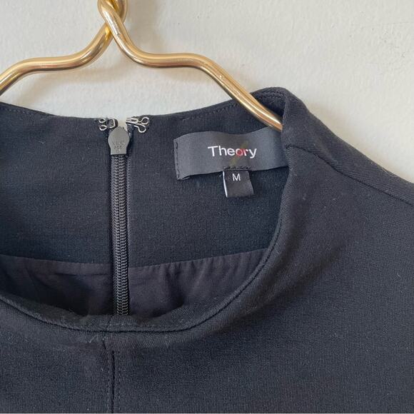 Theory Gracila Black Twill mock neck White Layered Top M - Picture 8 of 9